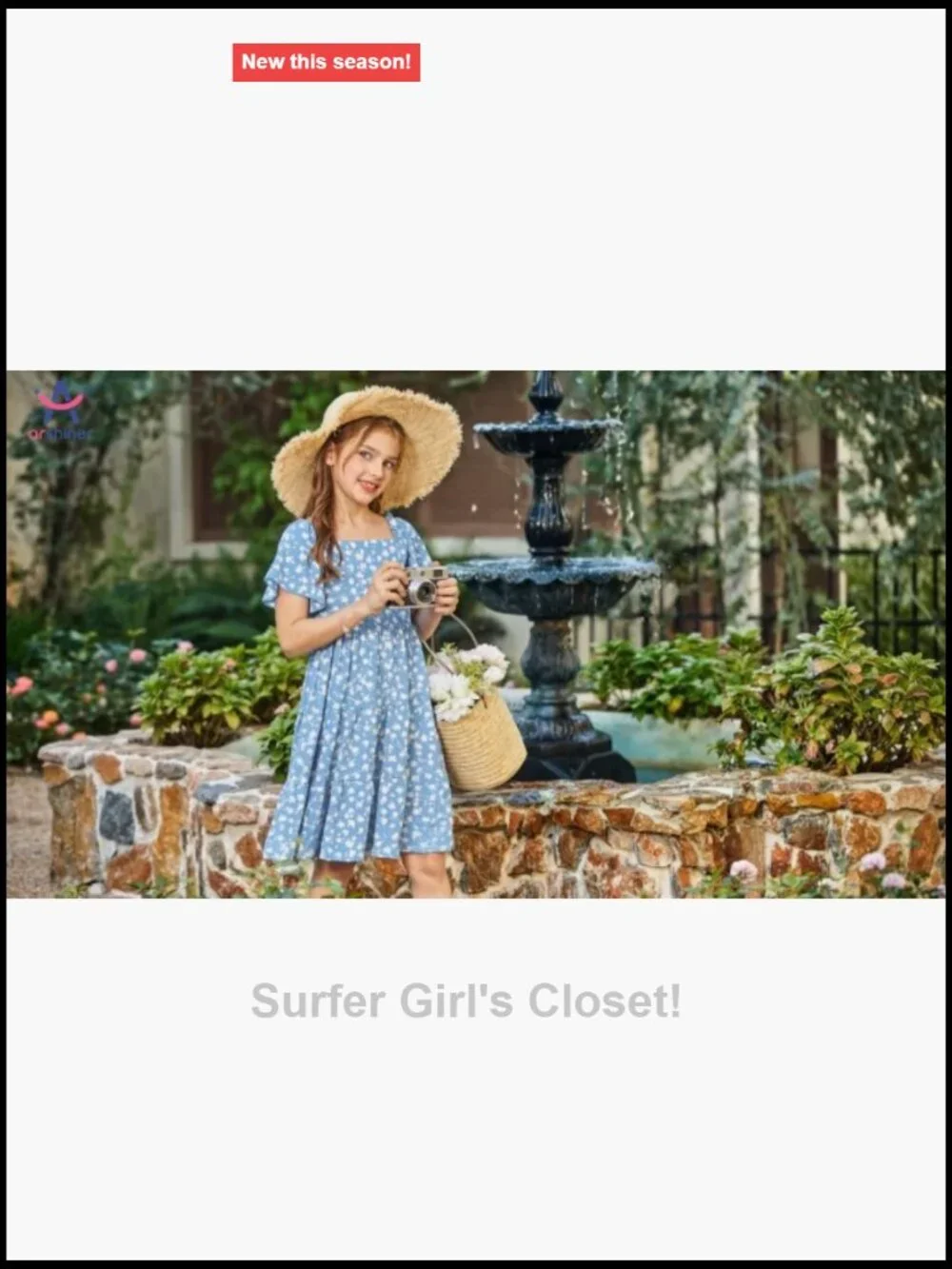 Girls Summer Smocked Swing Flowy Midi Dress with Pockets